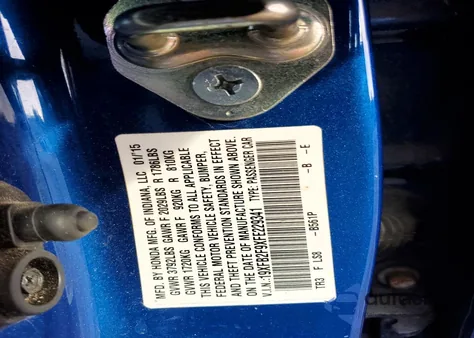 2015 Honda Civic Exl z USA, uszkodzony, nr VIN 19XFB2F9XFE229341